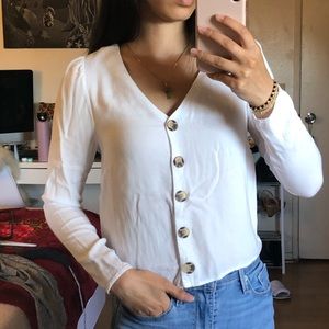 White long sleeve button up